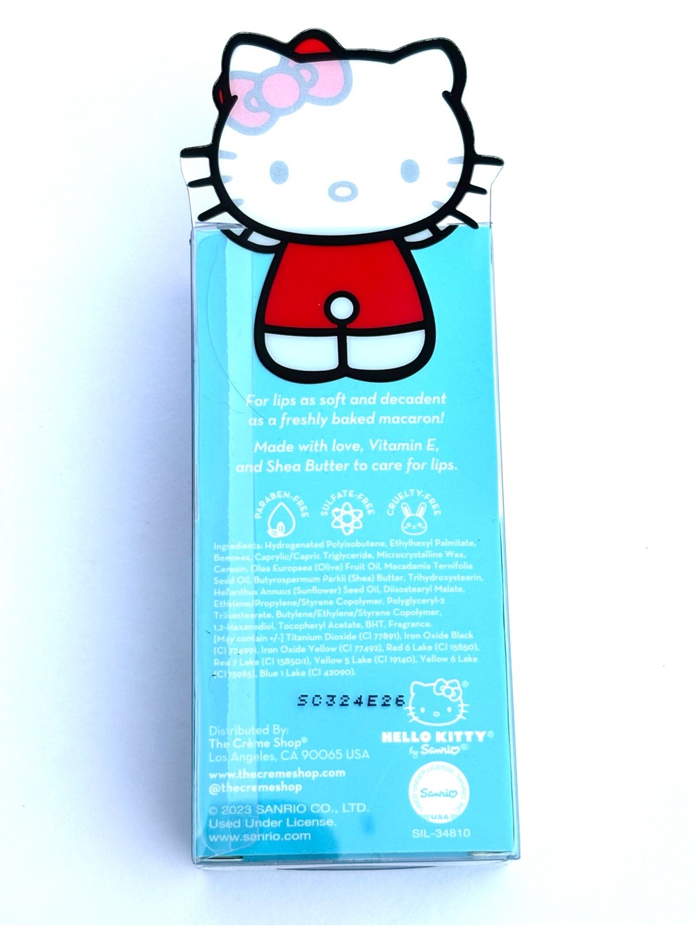 The Crème Shop x Hello Kitty Macaron Lip Balm Cool Mint Set of 2 New - Picture 2 of 5